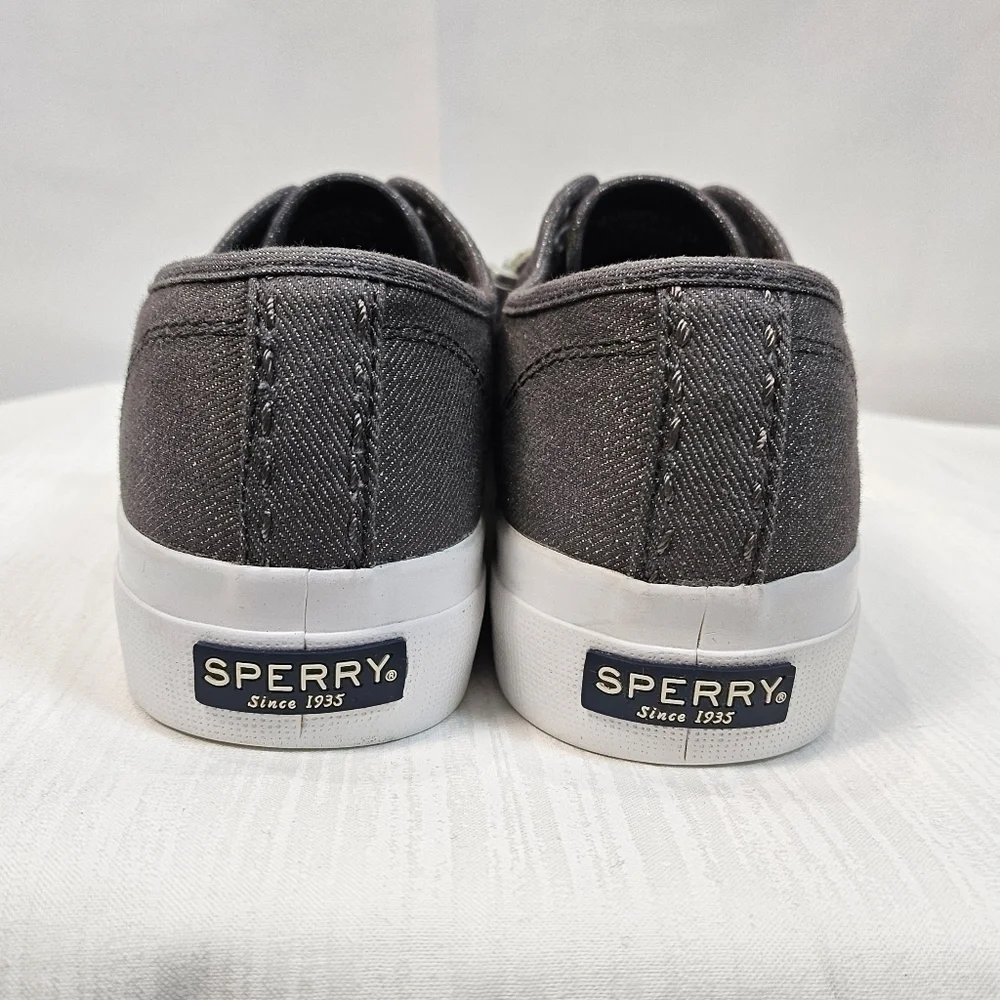 Sperry Top Sider Sky Sail Metallic Gray Sneakers